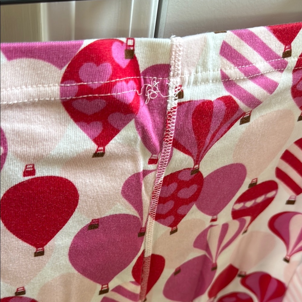 Hanna Andersson Girls Organic Cotton Pink & Red Balloon Long Johns Pajama Set - Picture 5 of 6